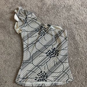 White and black blouse